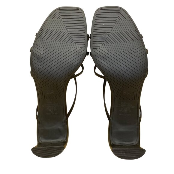 BP. Women’s Black PU Open Toe Strappy Karsyn Heeled Sandals Size 10M-New - Picture 7 of 9